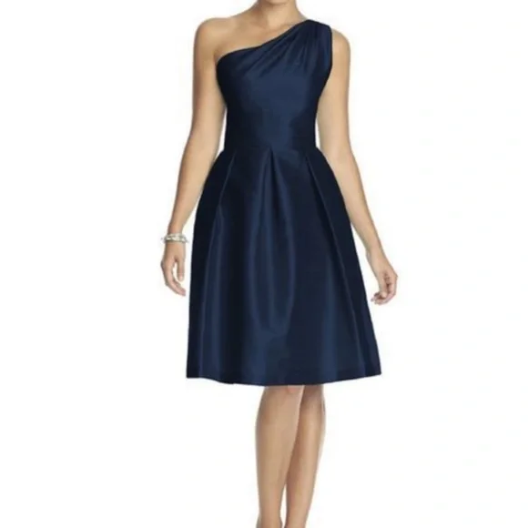 ALFRED SUNG | Dresses | Alfrud Sung Midnight Blue One Shoulder Flare Dress 6 | Poshmark ALFRED SUNG | Dresses | Alfrud Sung Midnight Blue One Shoulder Flare Dress 6 | Poshmark